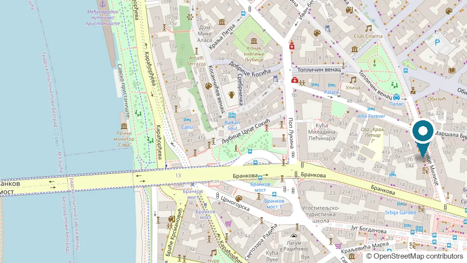 Mapa: Citiwell studio, Carice Milice 7, Stari grad, Beograd